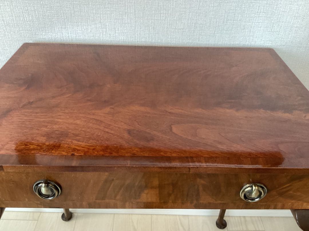 アンティーク　コンソールテーブル　引出し付き　猫脚