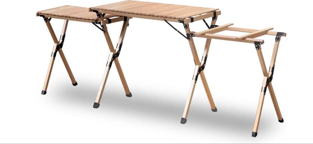 FIELDOOR ウッドロールトップ キッチンテーブル　キャンプ アウトドア