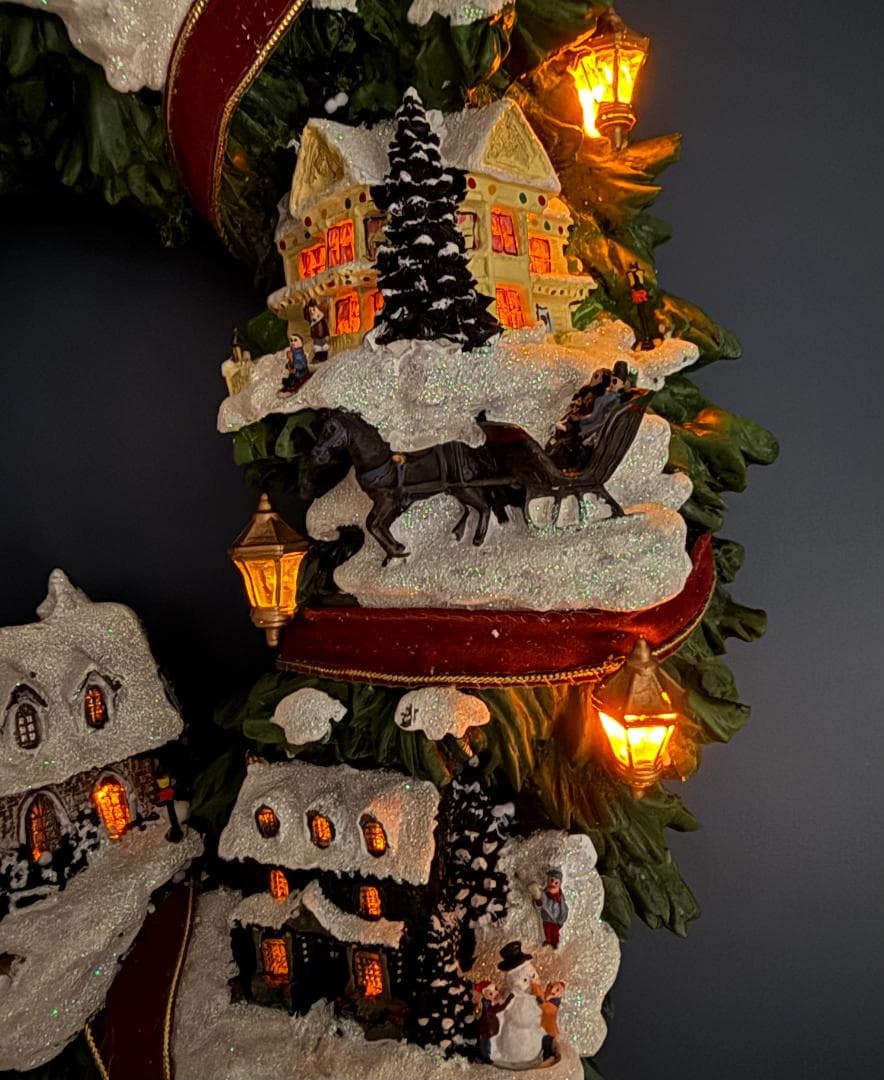 トーマスキンケード リース クリスマス ビレッジ 直径約42cm