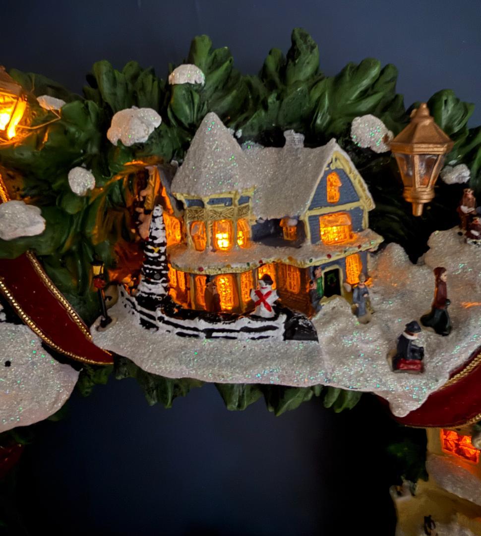 トーマスキンケード リース クリスマス ビレッジ 直径約42cm