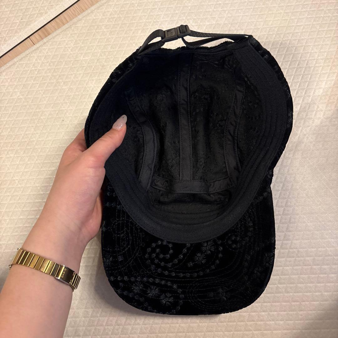 Supreme ブラック パターンキャップ