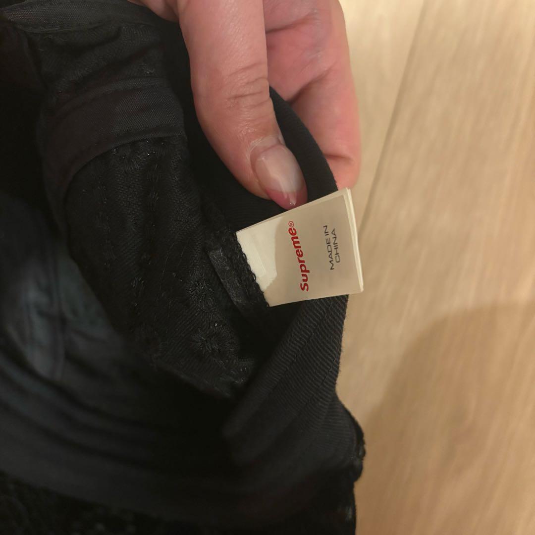 Supreme ブラック パターンキャップ