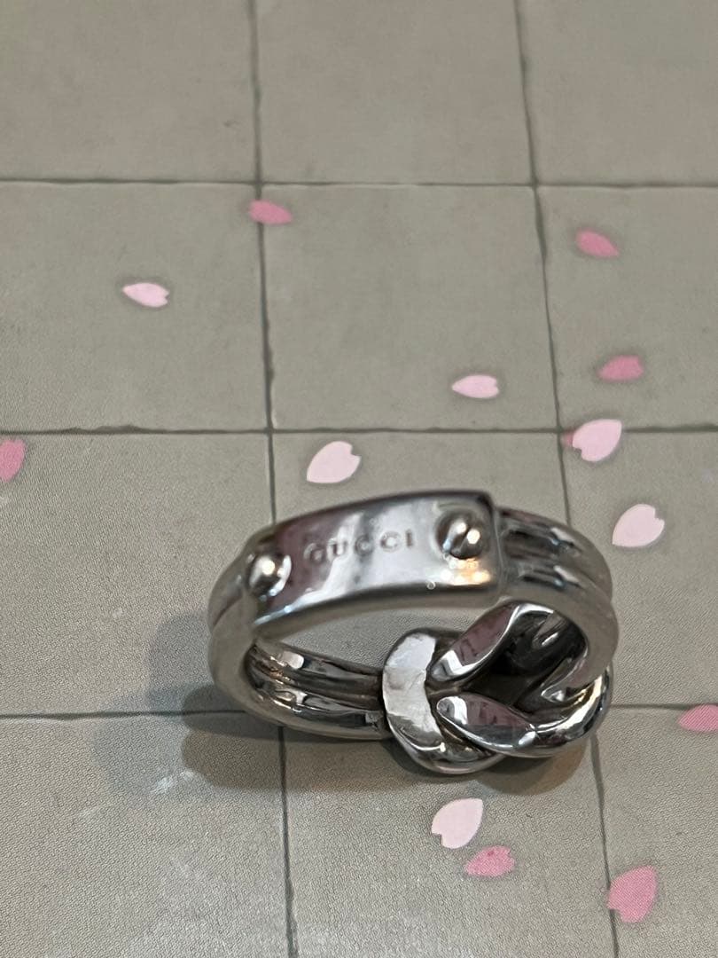 グッチ　シルバー 編み込みデザインリング 13号