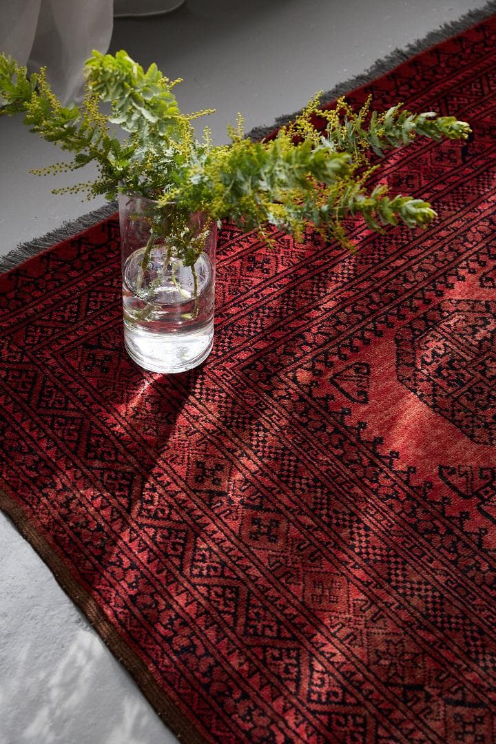 大型ヴィンテージラグ　トライバルラグ　アフガニスタン産（274×198cm）赤