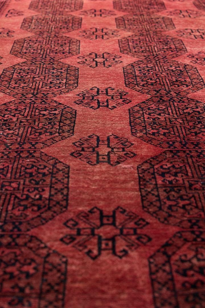 大型ヴィンテージラグ　トライバルラグ　アフガニスタン産（274×198cm）赤