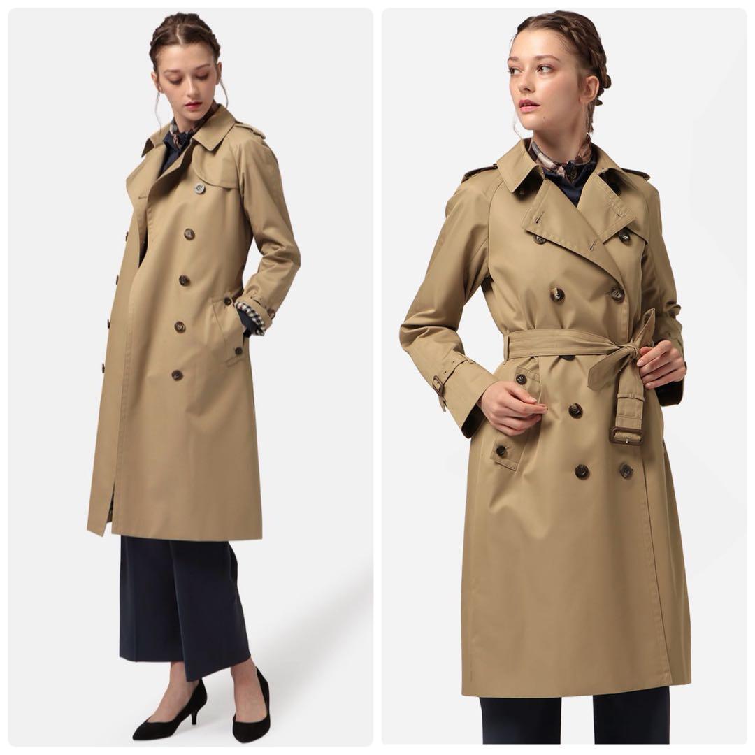 極美品✨️￥15万　アクアスキュータム　ベーシック トレンチコート ハニーベージュ