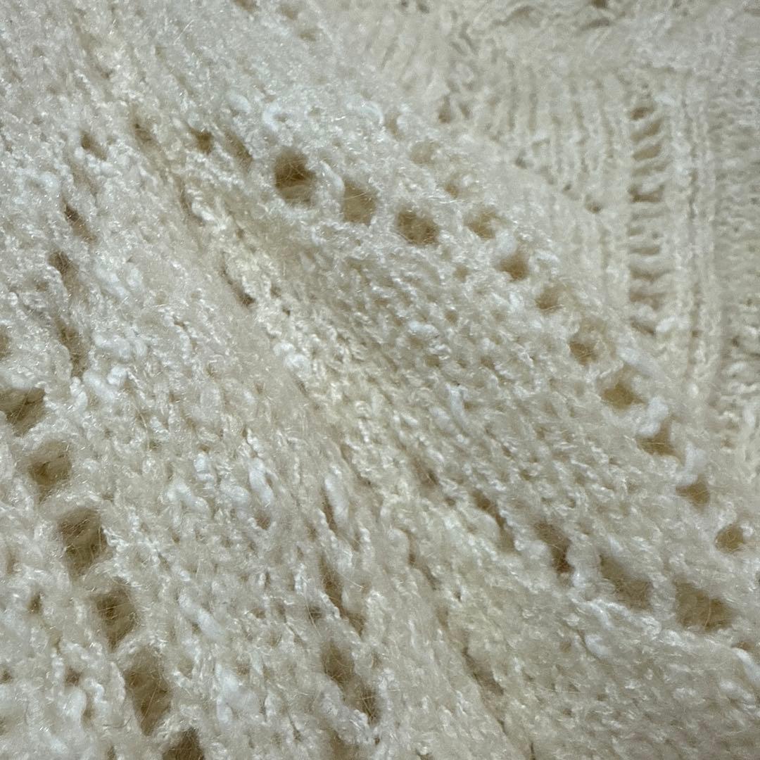 リズリサ　ケーブル編み　ニット 長袖　背中リボンが可愛い　M