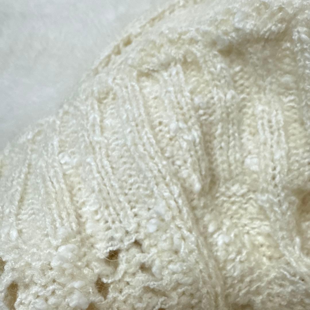 リズリサ　ケーブル編み　ニット 長袖　背中リボンが可愛い　M