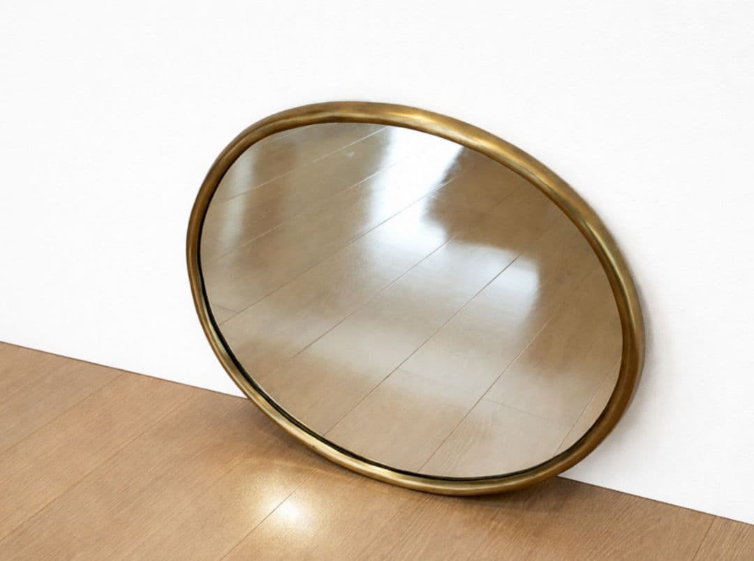 ZARA  ザラホーム ゴールド 金属 ウォールミラー 壁掛け鏡 楕円