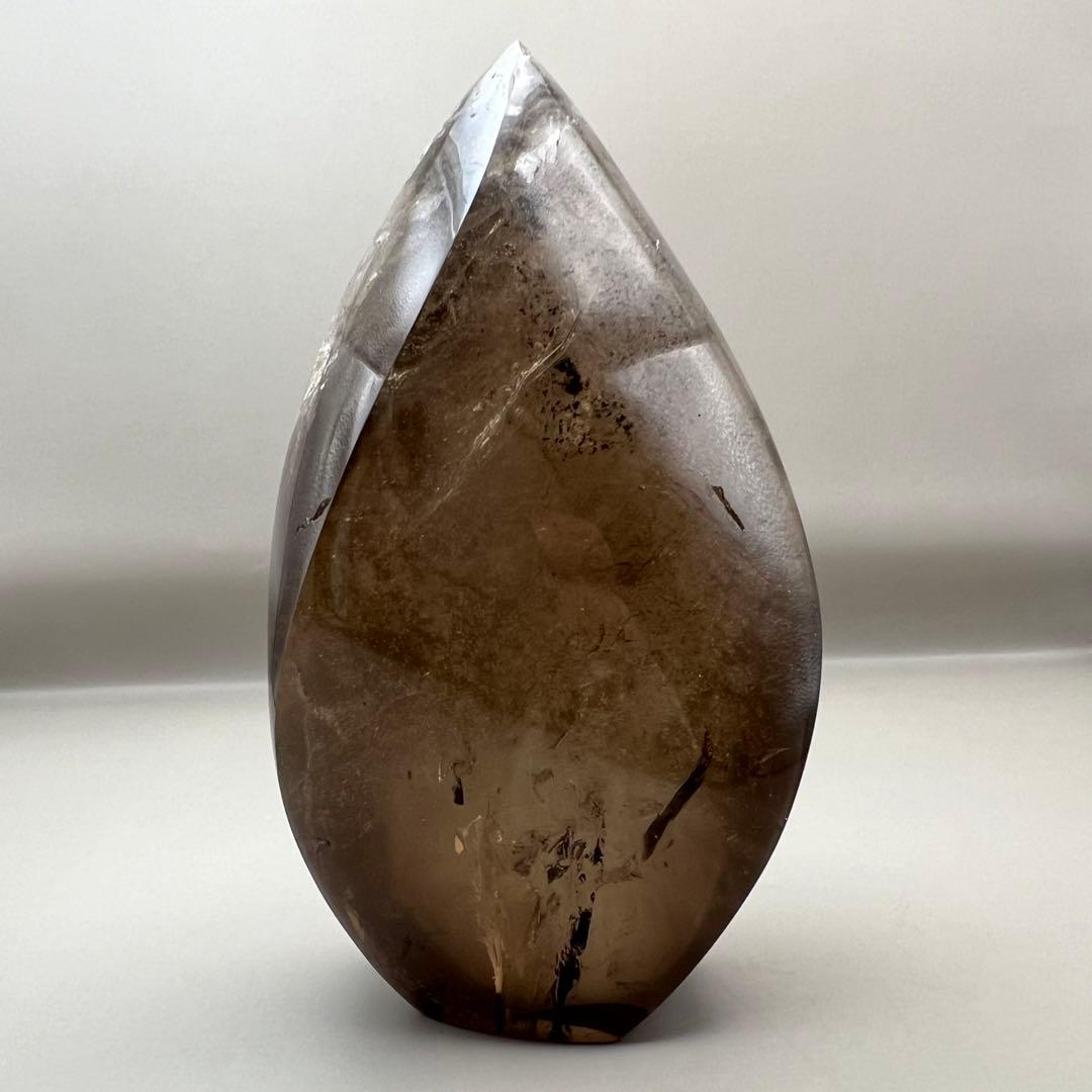 （smoky10）高品質フレイムシェイプ火焔ガーデンインスモーキークォーツ虹入り