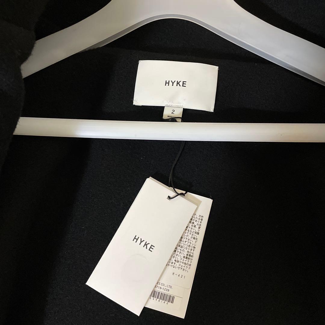 25AW ハイクHYKE ★新品★ダブルフェイス ダッフルコート ボアブラック2