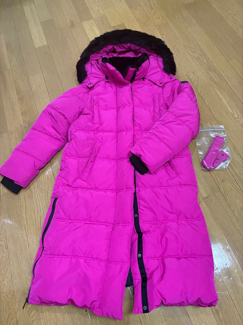 Desigualベルト付きパデットコート　取り外しフード S ピンク