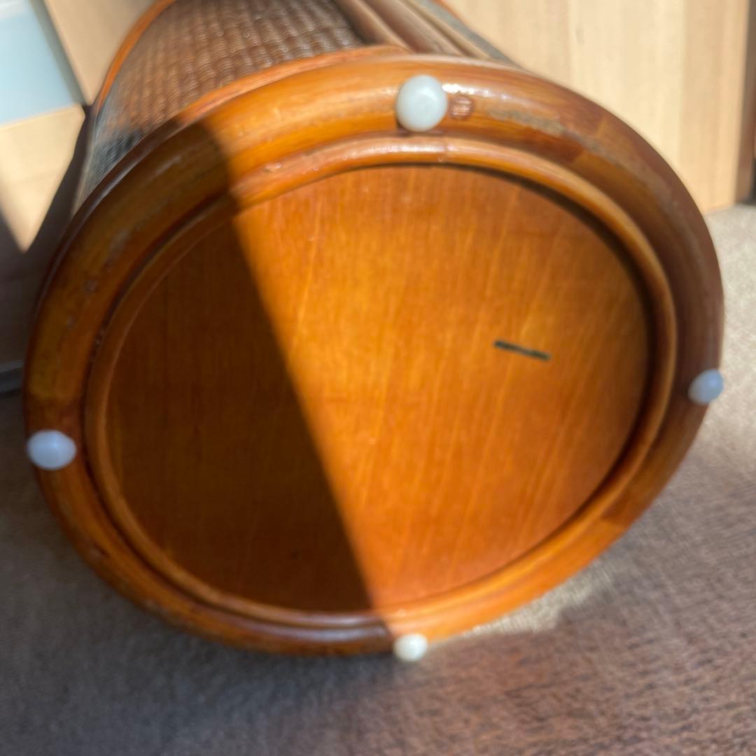 ラタン籐 バスケット 椅子　kazama 希少昭和レトロ