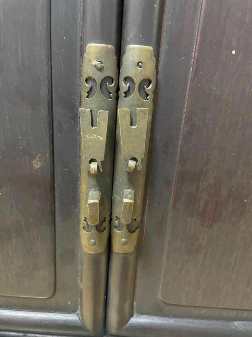 ナ*コ様 木製/漆塗/観音開き/茶箪笥/木工芸/時代/骨董/古美術/茶道/中国/