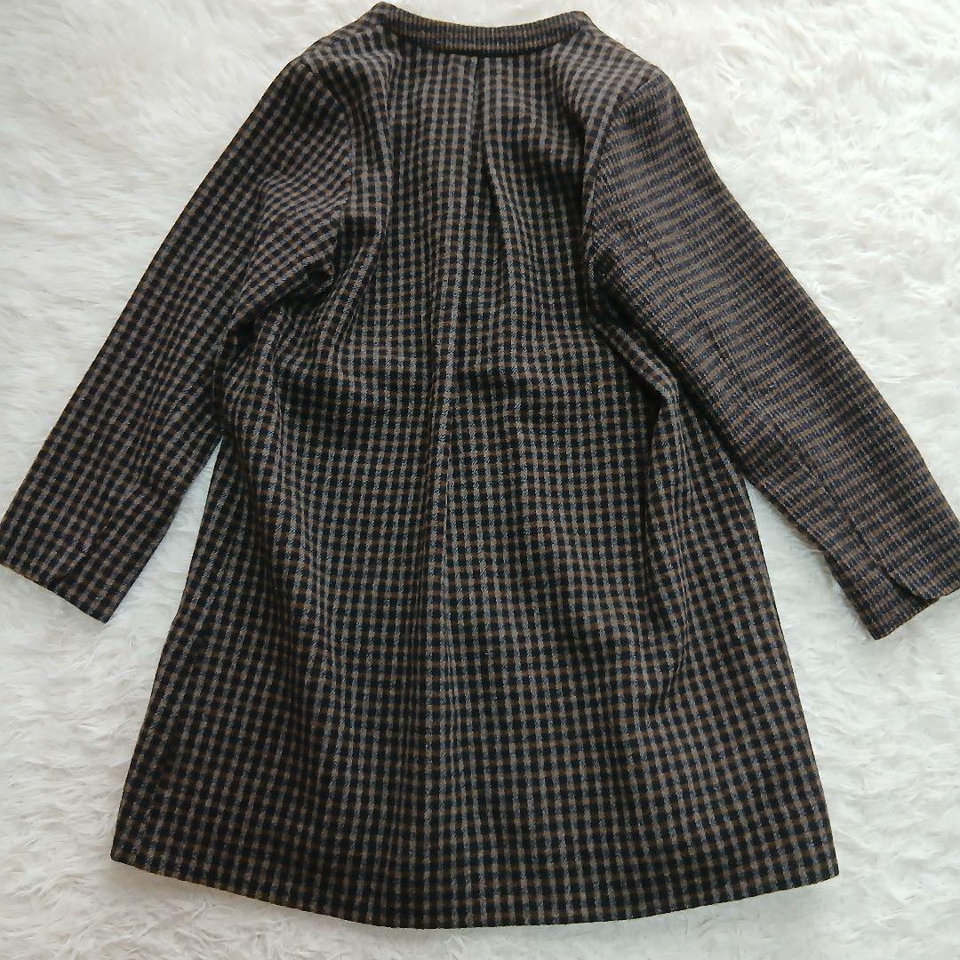 【Pal'las Palace】ウール　スタンドカラー　チェック　千鳥柄