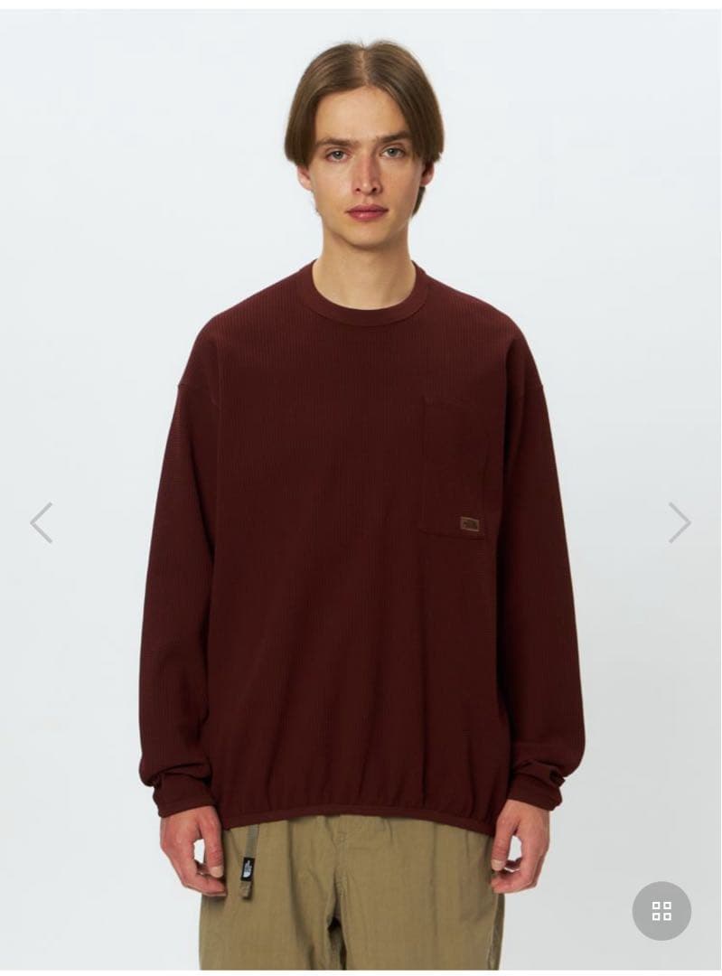 エンライドワッフルクルー（ユニセックス）　バーガンディ