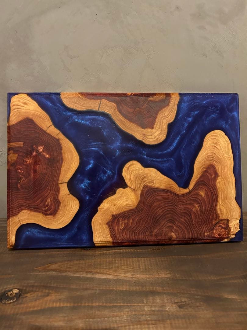 【貝塚伊吹×レジン】レジンボード/植物台/ウッドレジン/台座/パープル