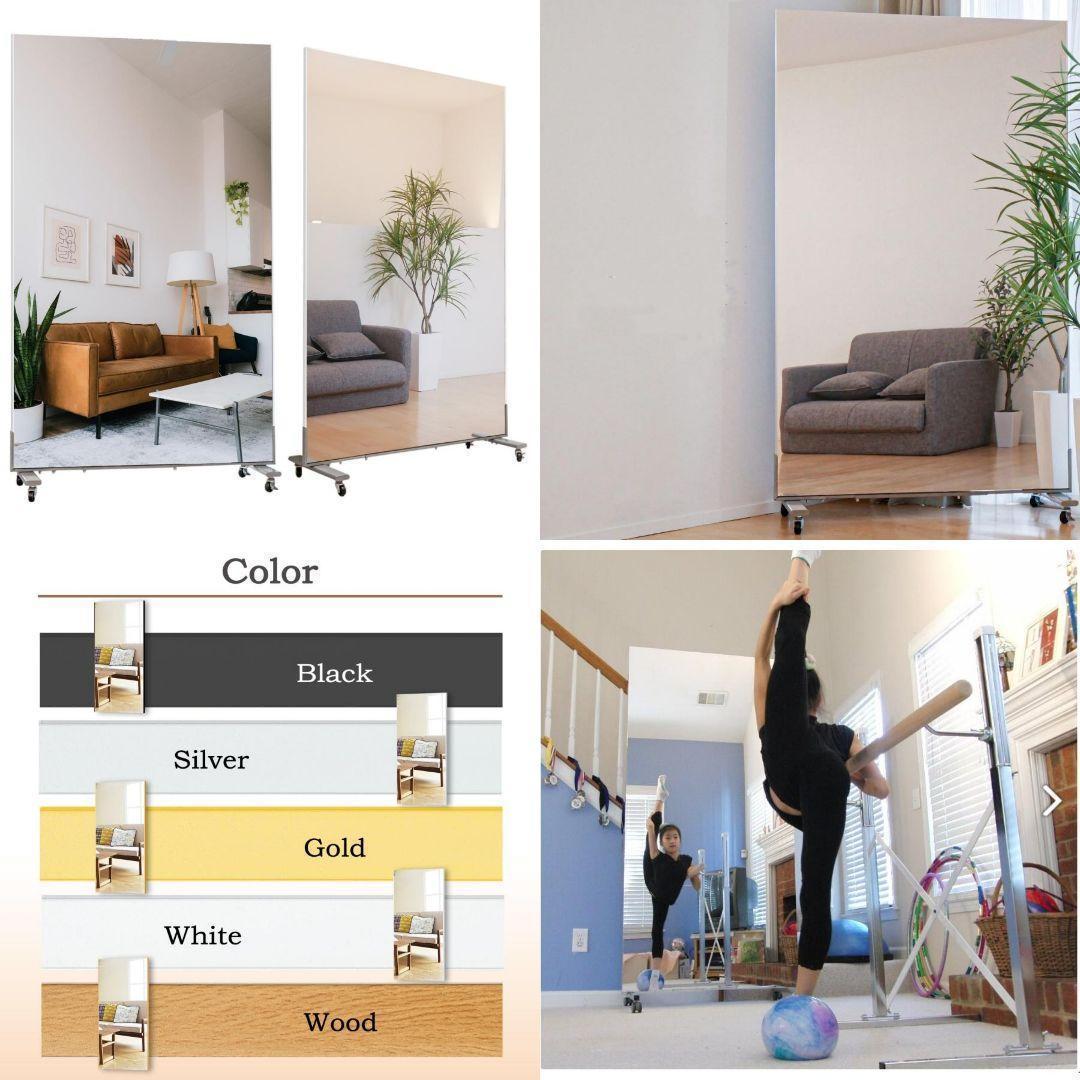 ダンスミラー 割れない鏡 幅100cmｘ160cm キャスター付き 2103,4