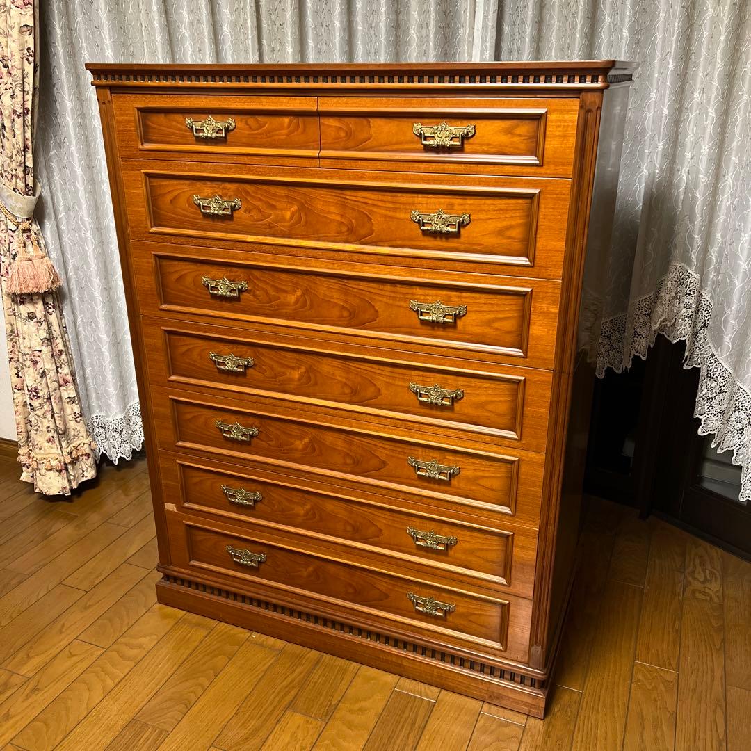 木製ブラウンハイチェスト