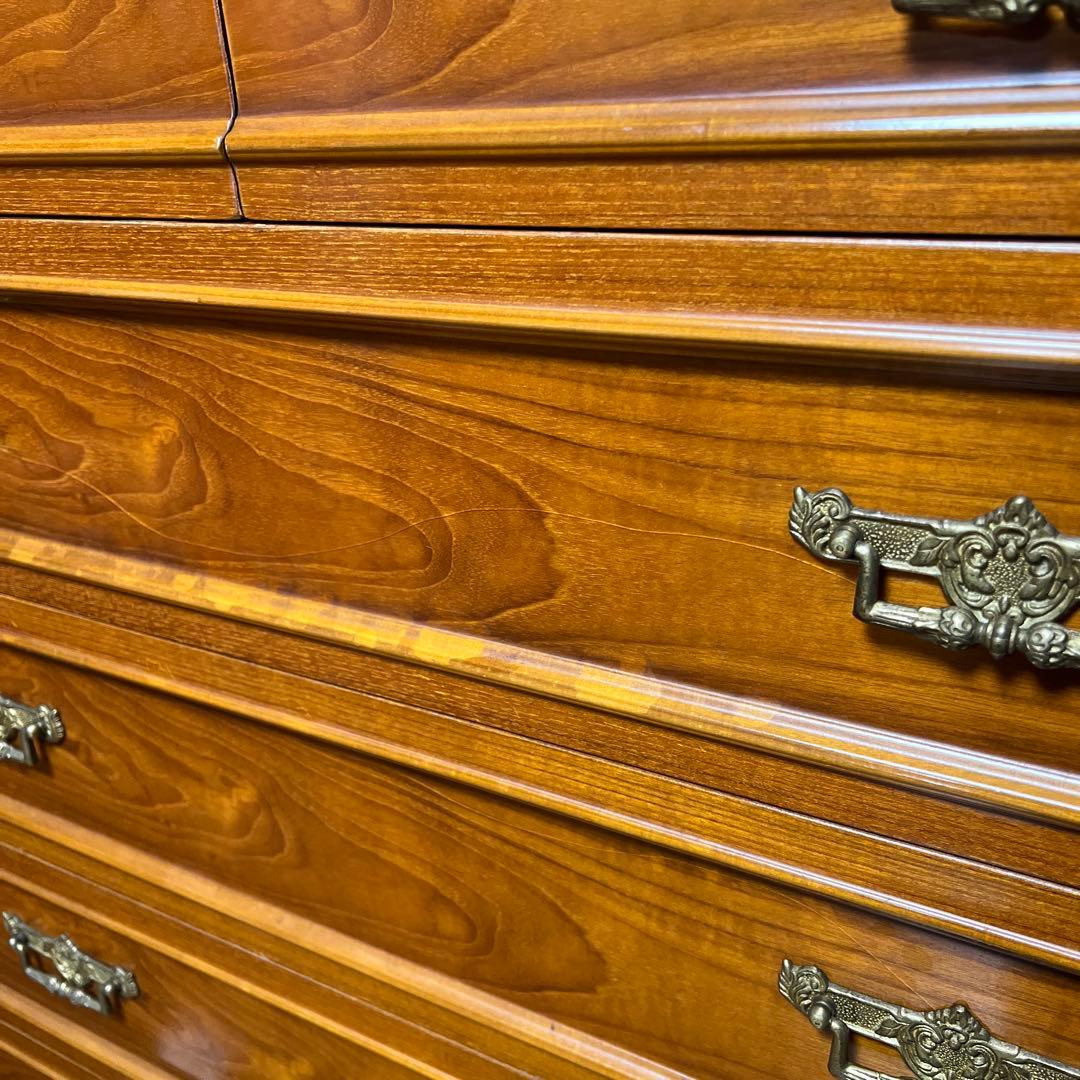 木製ブラウンハイチェスト