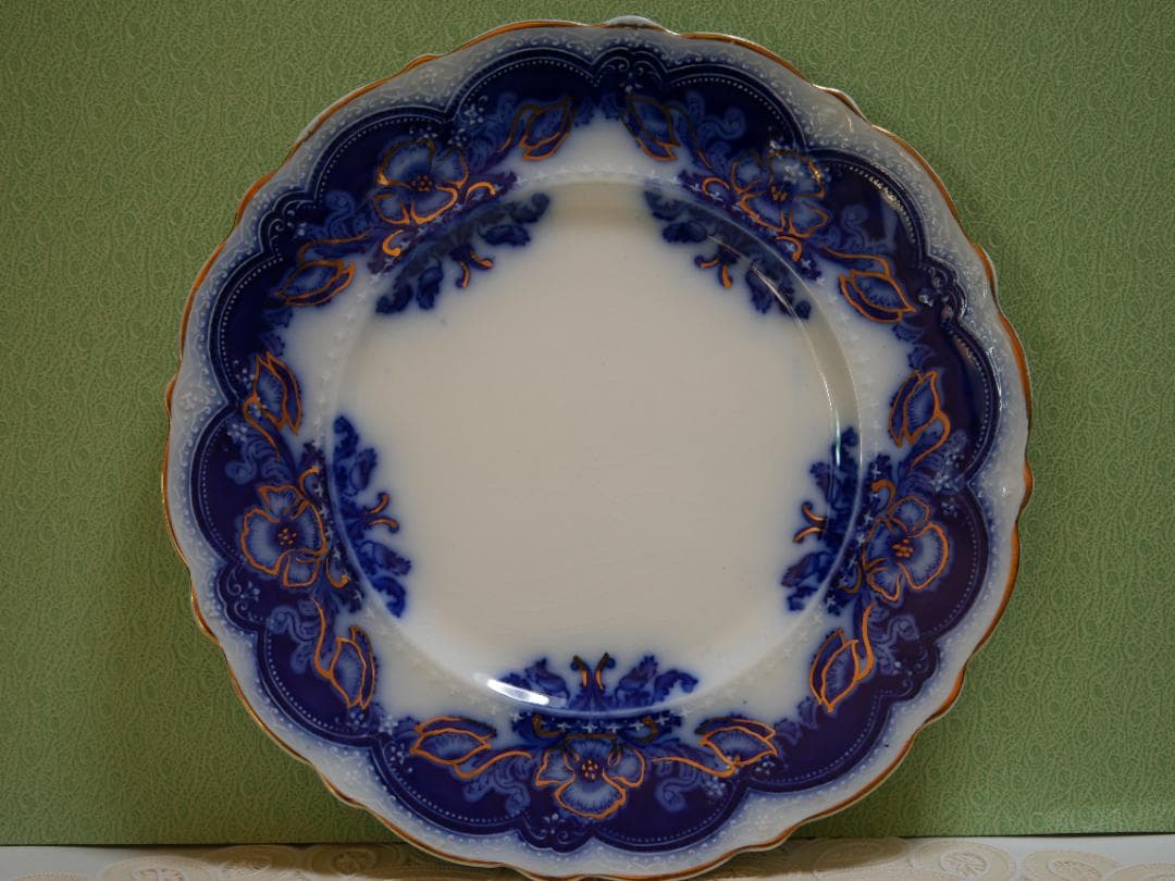 ジョンソンブラザーズ アンティークフロウブルー 約２０センチプレート・貫入有り