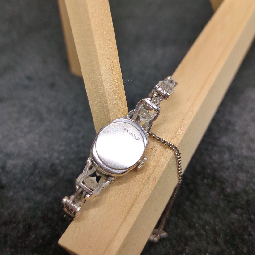 Hamilton　ダイヤモンドベゼル　14K　腕時計　非稼働　アンティーク