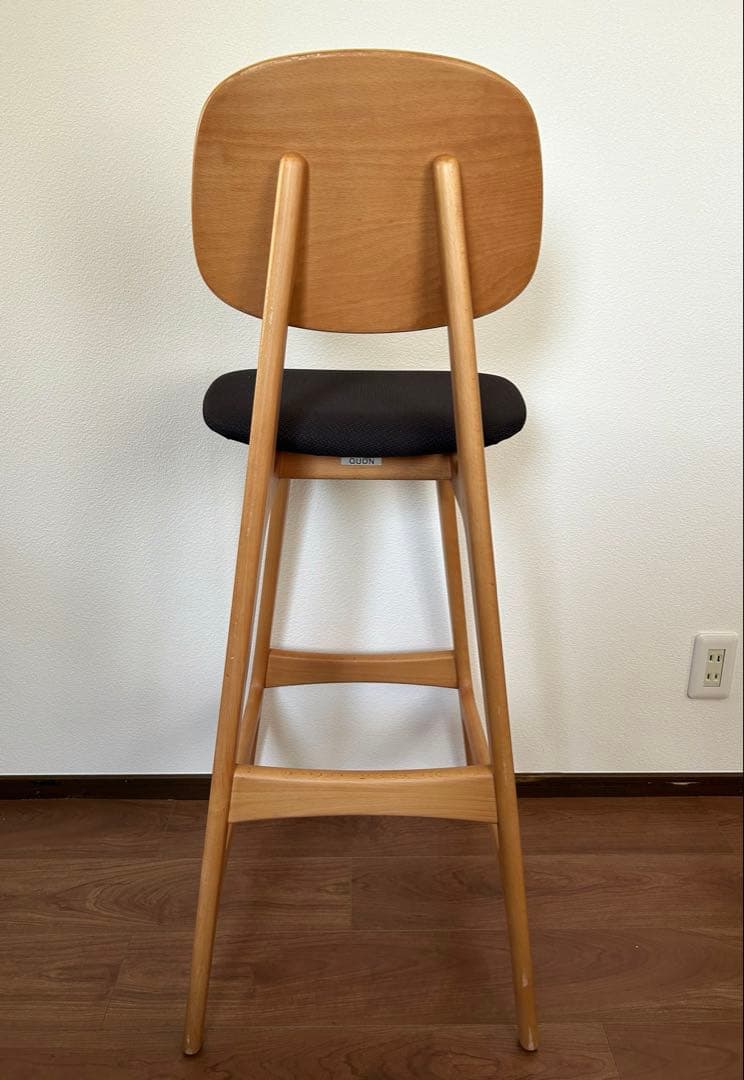 クオン　QUON プラムスタンド カウンターチェア　木製椅子　お洒落　美品　C