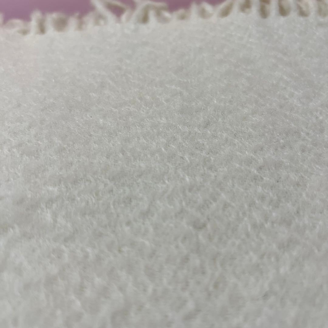 新品未使用 ランバンオンブルー マフラー ホワイトカシミヤ