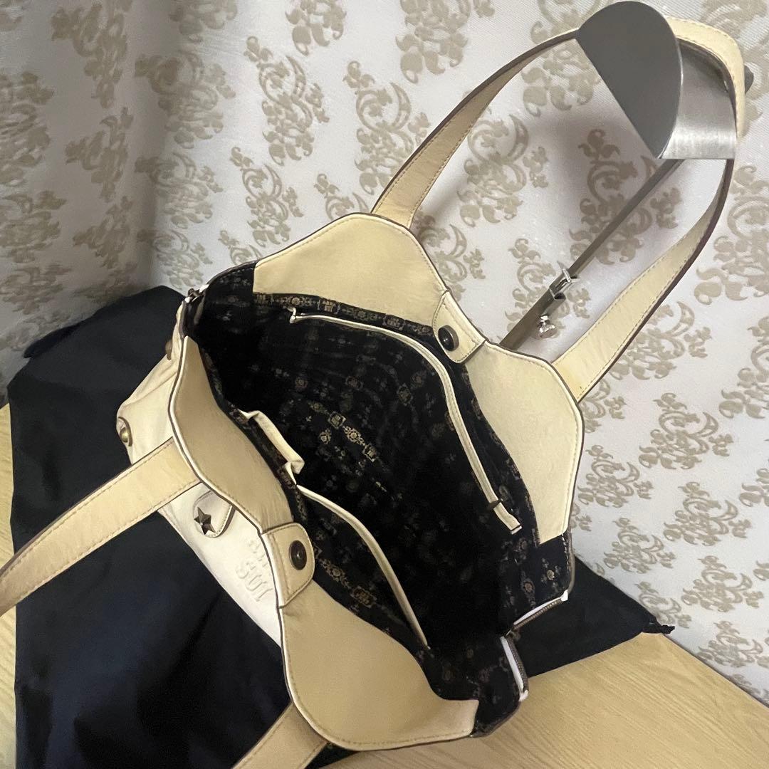 mie☆アナスイ☆ドリトルシリーズ本革レザートートバッグ蝶チャーム