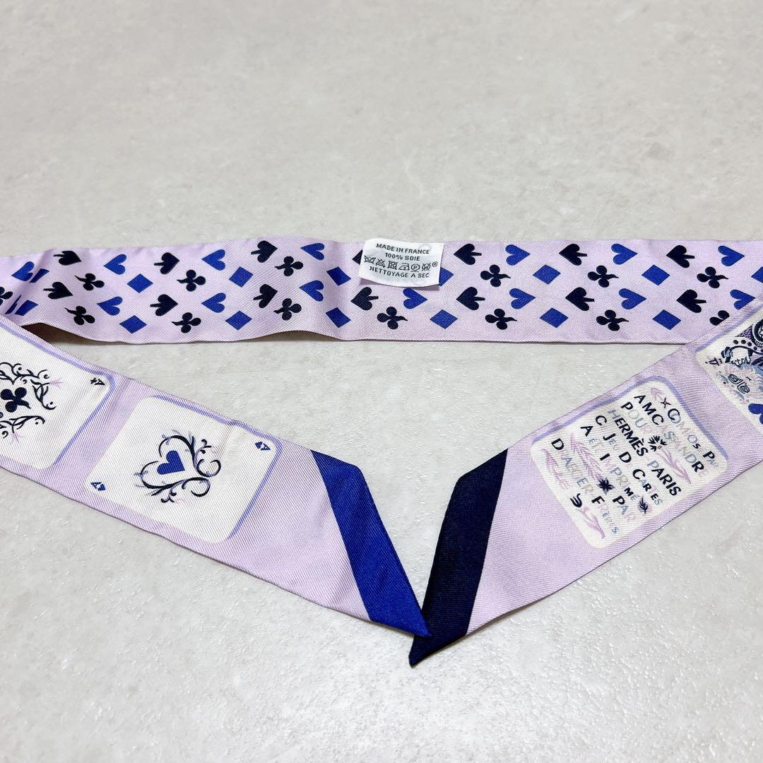 【美品】HERMES エルメス ジュドーカルト トランプ柄 ツイリー 箱付き