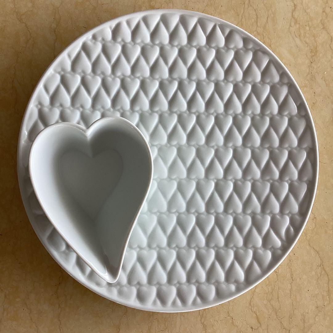 【波佐見焼 丹心窯 ハートフルキルティングプレート&ハートボウル】2セット