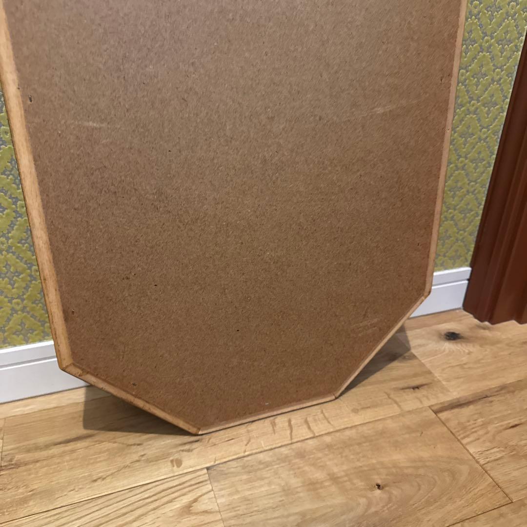 イタリア製 マホガニーフレーム オクタゴンシェイプ 天然木 ウォールミラー