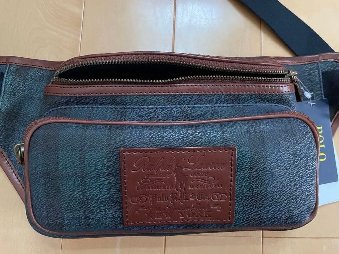 【新品】Ralph Lauren ボディバッグ グリーン系チェック