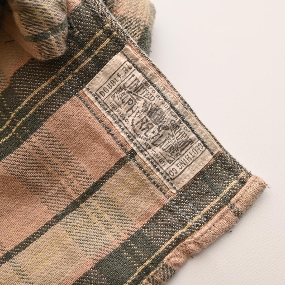 RRL ダブルアールエル 長袖 ネルシャツ チェック XS ベージュ