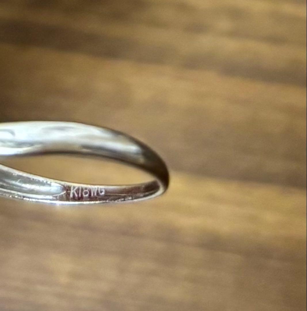 K18WGダイヤ/ブルートパーズ リング 11号