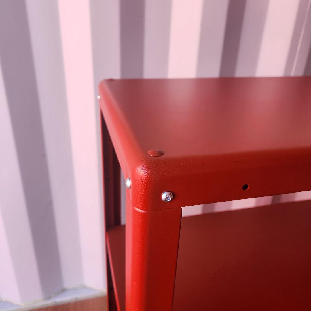 廃盤カラー ikea KOLBJÖRN 赤 スチール製 3段ラック シェルフ