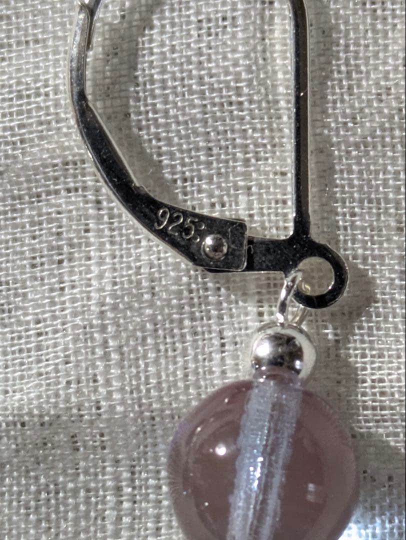 アンティークサフィレットビーズのシルバー925ピアス