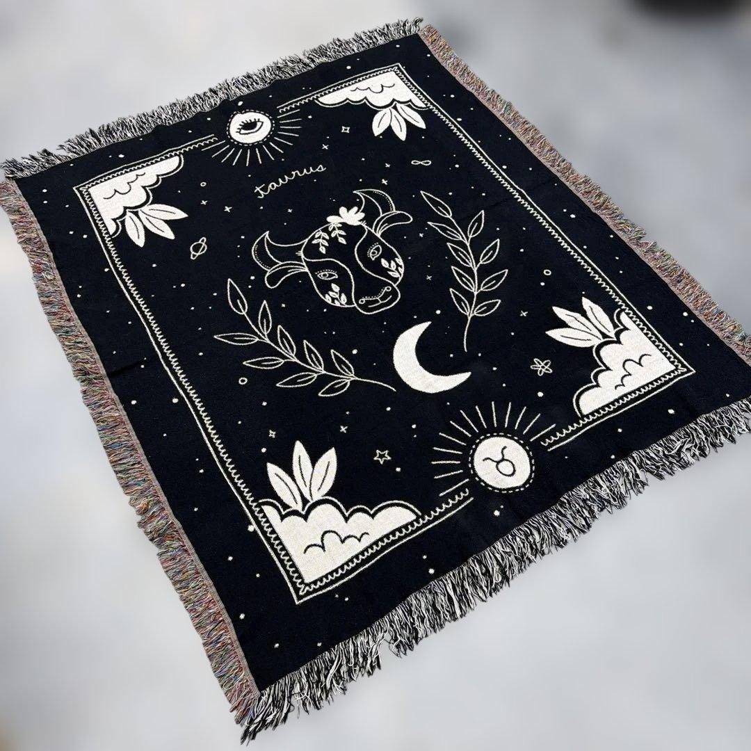 牛　マルチカバー　ソファカバー　ヴィンテージラグ　160x134