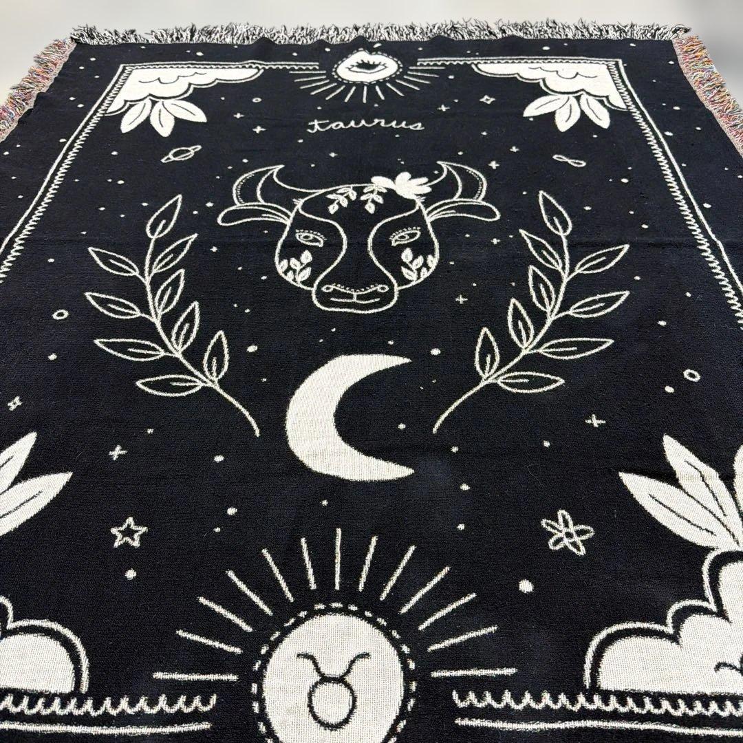 牛　マルチカバー　ソファカバー　ヴィンテージラグ　160x134