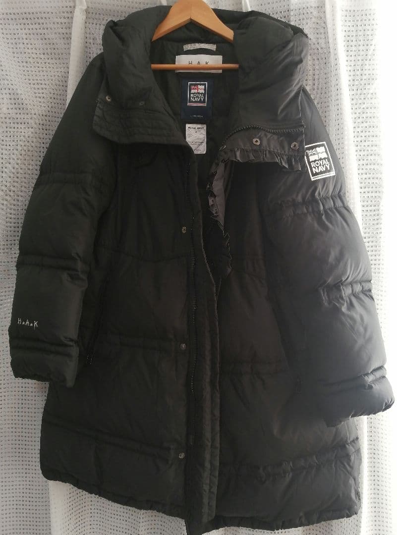 H.A.K.　 NAVY　コラボ　ダウンコート　フリル　ブラック