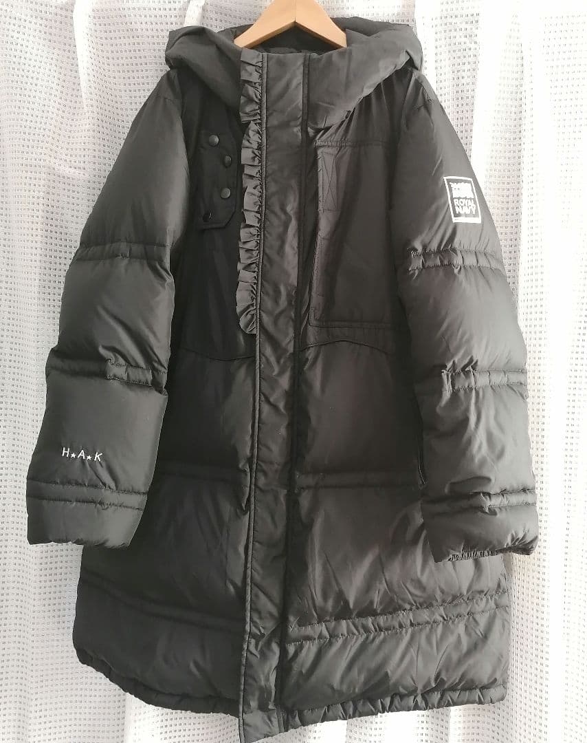 H.A.K.　 NAVY　コラボ　ダウンコート　フリル　ブラック