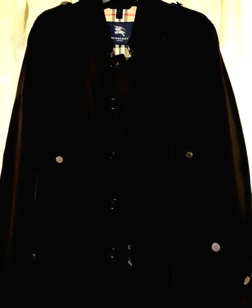 Burberry ステンカラーコート ブラック　美品　L 男女兼用　シンプル