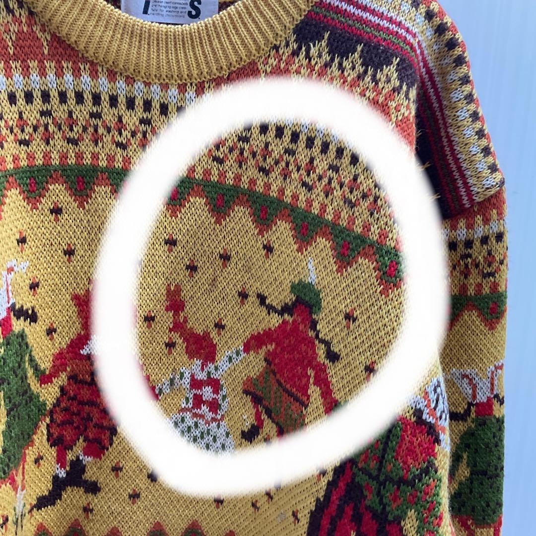 希少　日本製　I.S.　イッセイミヤケ　М 　　アイル柄 　厚手　長袖セーター