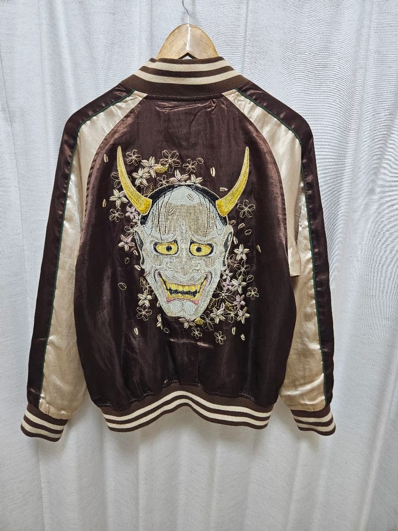 【✨レア✨】鏡花水月　スカジャン　刺繍 サクラ 花柄 般若　和柄