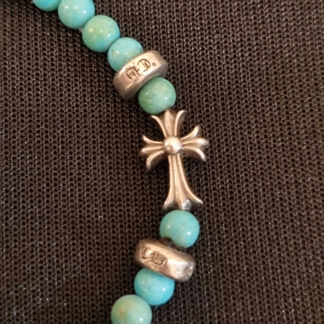 希少◆正規品◆クロムハーツ BEAD15 4mmターコイズビーズブレスレット