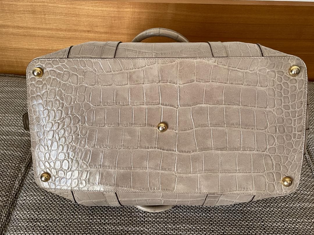 J&M Davidson　クロコ型押し 旅行　ボストンバッグ ユニセックス