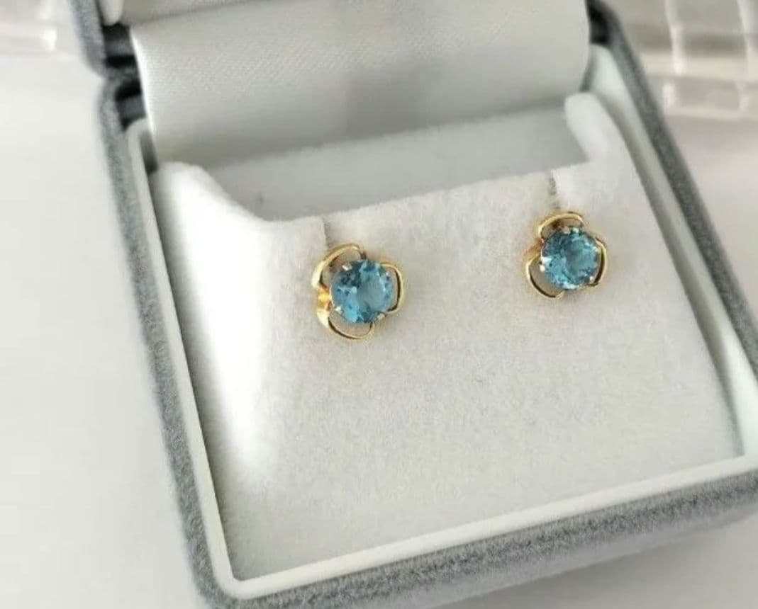 K18YG ブルートパーズ ピアス