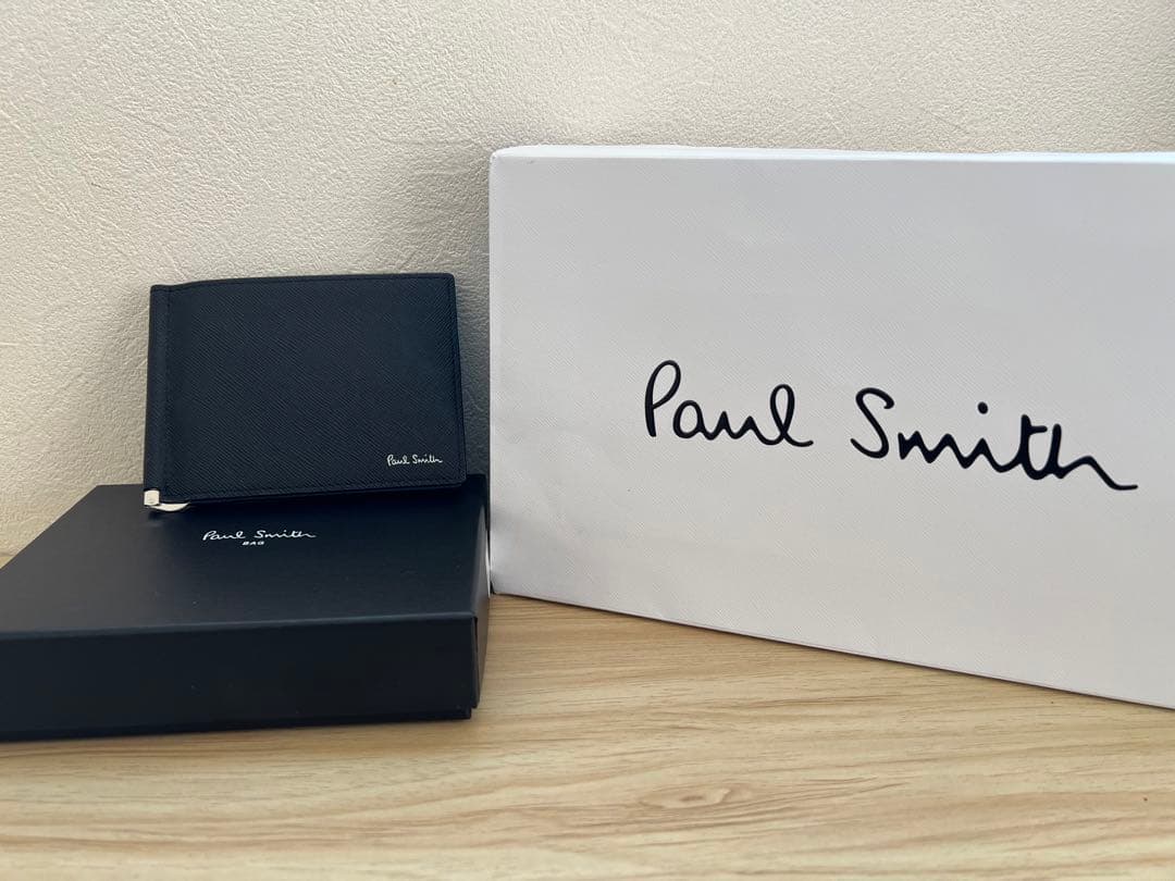 Paul Smith ブラック 二つ折り財布 ジッパー付き