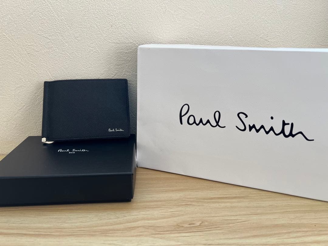 Paul Smith ブラック 二つ折り財布 ジッパー付き
