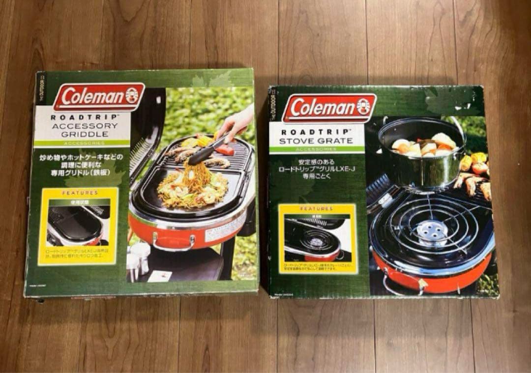 【未使用品】Coleman ロードトリップグリル 専用鉄板と専用五徳セット
